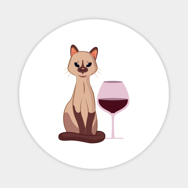 Easily Distracted by Cats and Wine Magnet by nathalieaynie